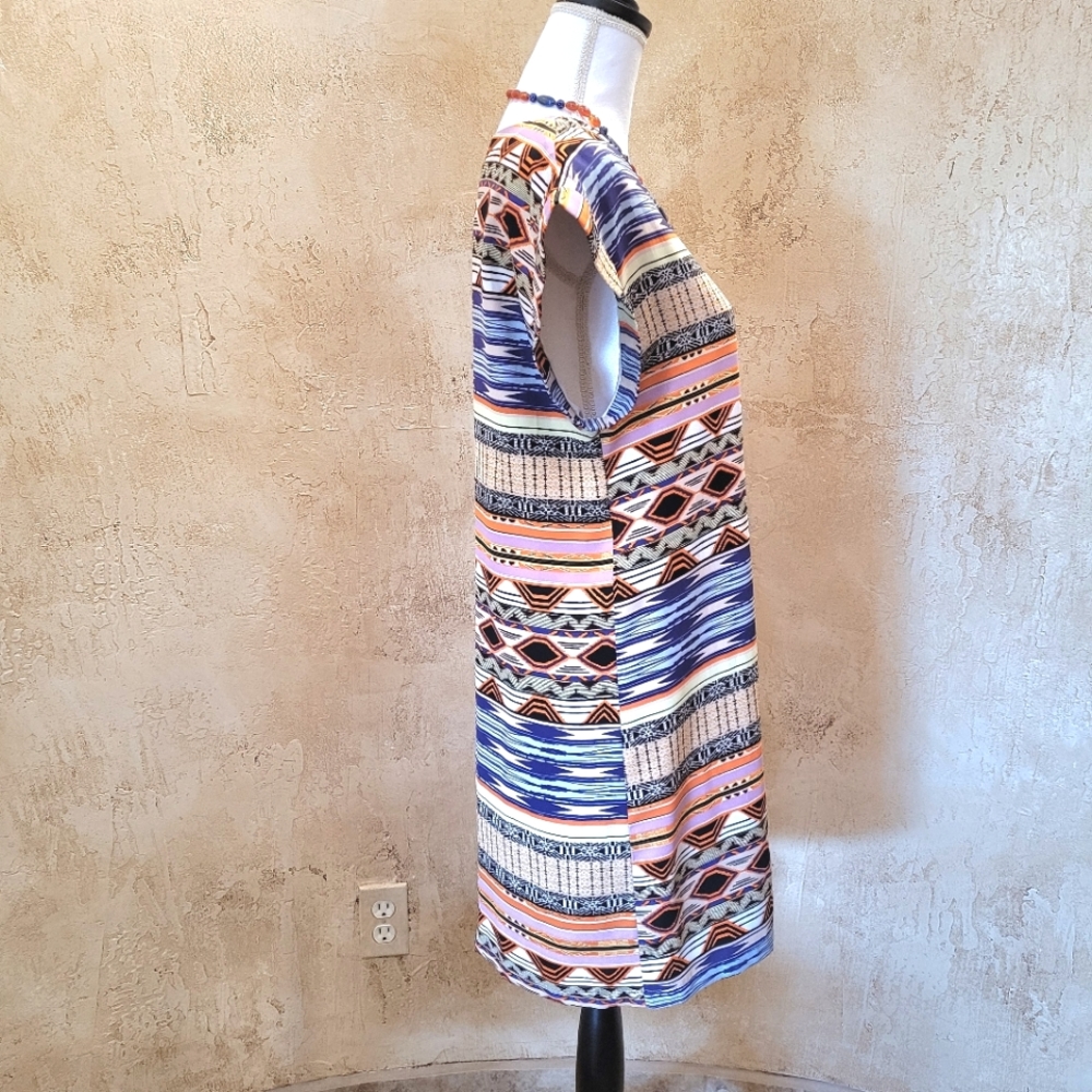 Multi Color Print Shift Dress - Picture 6 of 7